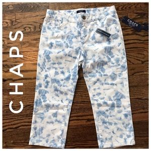 Chaps Women's Blue Tie-Dye Capri Jeans